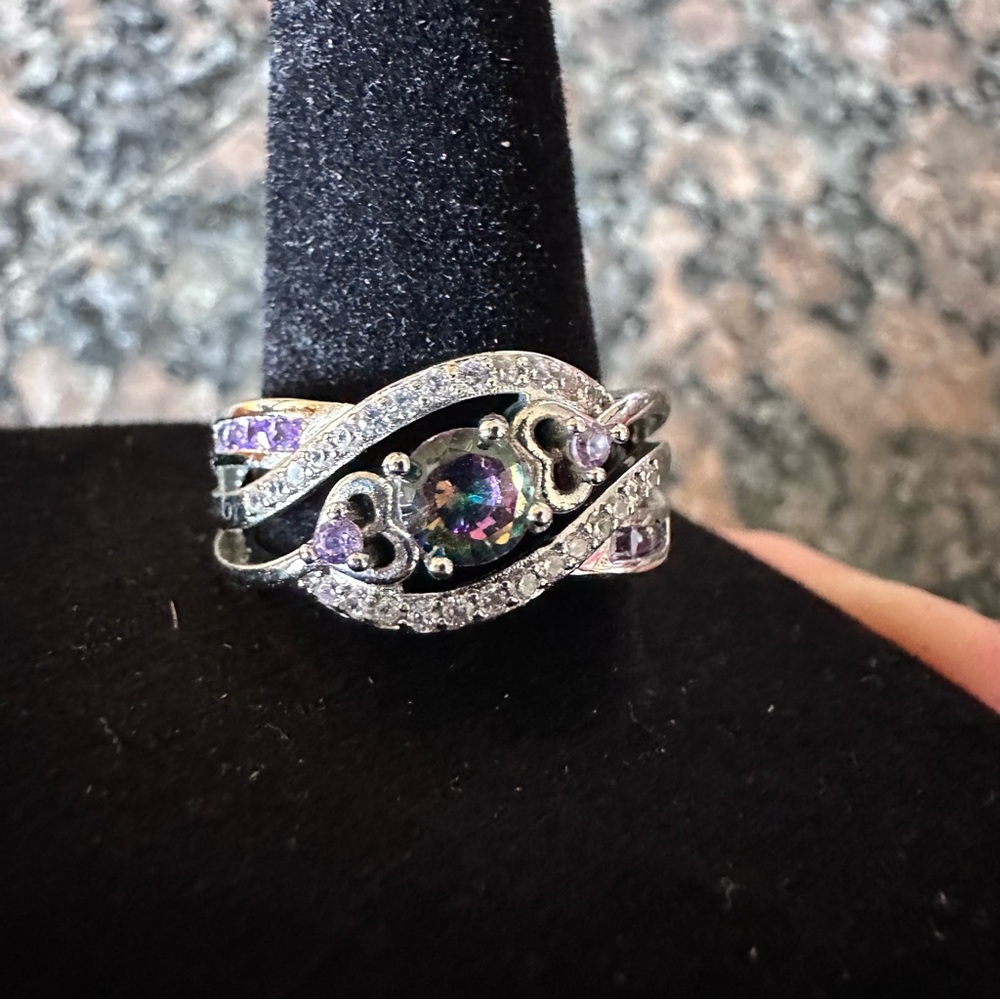 Noble Heart Sterling Silver Rainbow Topaz Ring Size 8 NWT